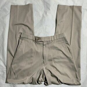 Greg Norman Men’s Performance Fit Golf Pants 30x31.5 Tan Beige Flat Front